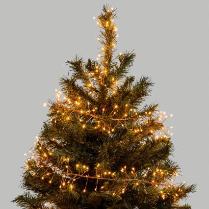 Aigostar - LED lauko kalėdinė girlianda 200xLED/8 režimų 3xAA 6,3m IP44 šiltai balta