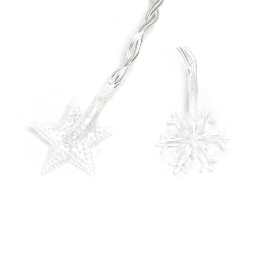 Aigostar - LED lauko kalėdinė girlianda 25xLED/8 funkcijų 3xAA 2,5m IP44 šiltai balta žvaigždės