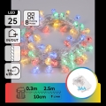 Aigostar - LED lauko kalėdinė girlianda, 25 LED / 8 režimų, 3xAA, 2,8 m, IP44, įvairiaspalvė