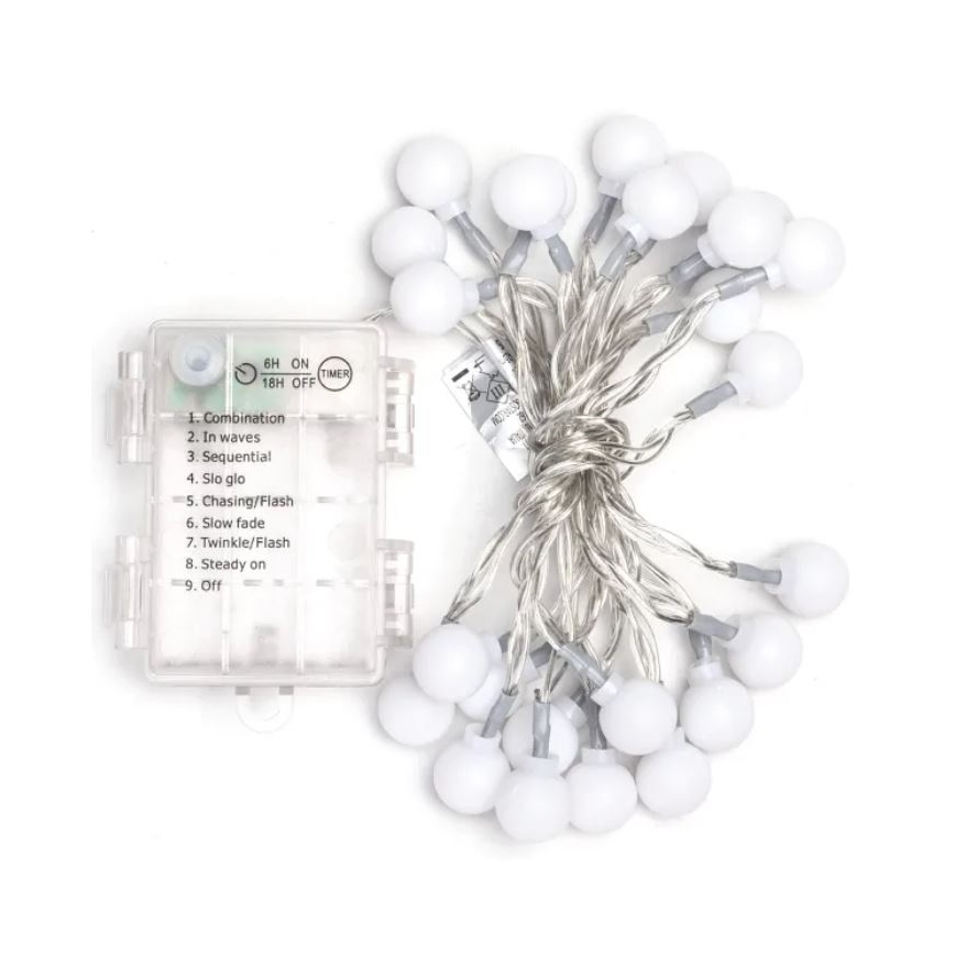 Aigostar - LED Lauko kalėdinė girlianda 25xLED/3xAA/8 funkcijų 2,8 m IP44 daugiaspalvis