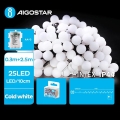 Aigostar - LED lauko kalėdinė girlianda 25xLED/3xAA/8 funkcijų 2,8 m IP44 šaltai balta