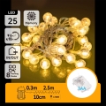 Aigostar - LED Lauko kalėdinė girlianda 25xLED/3xAA/8 funkcijų 2,8 m IP44 šiltai balta