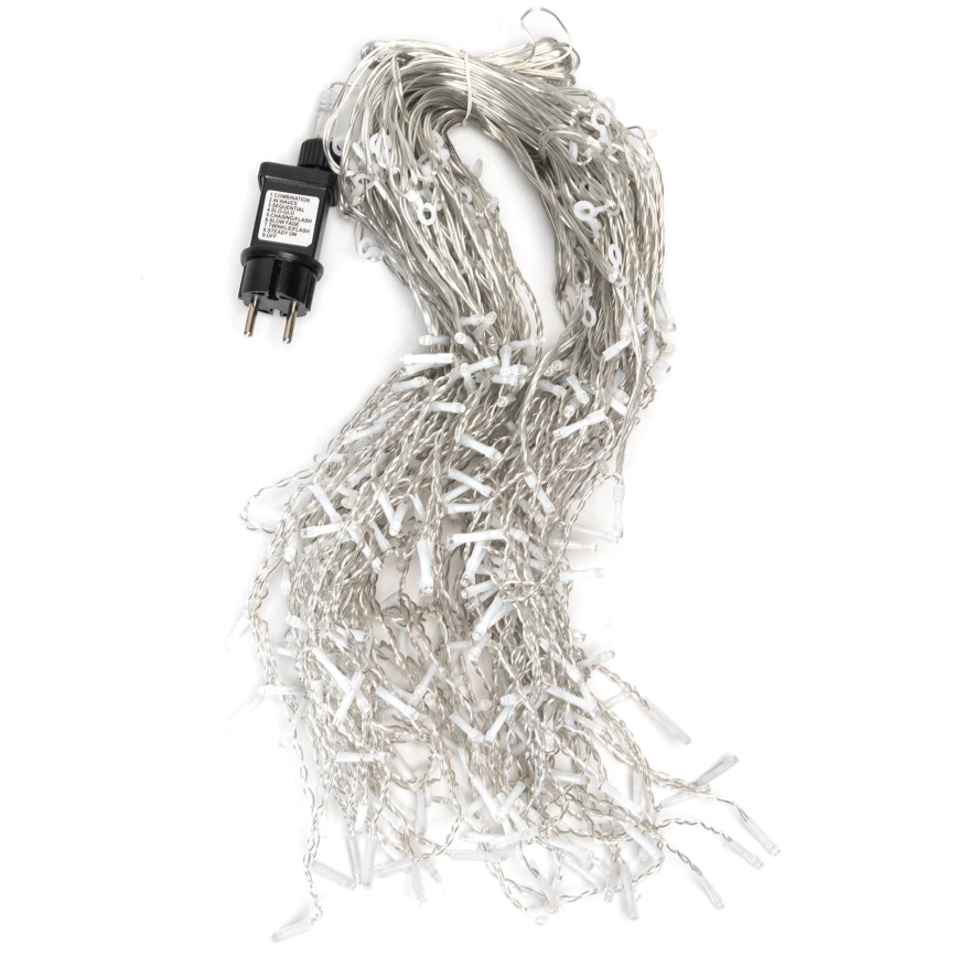 Aigostar - LED lauko kalėdinė girlianda 300xLED/8 režimų 15x0,4 m IP44 šaltai balta