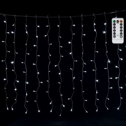 Aigostar - LED Lauko kalėdinė girlianda 300xLED/8 funkcijų 3x1m IP44 šaltai balta + su nuotoliniu valdymu