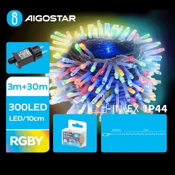 Aigostar - LED Lauko Kalėdinė girlianda 300xLED/8 funkcijos 33m IP44 daugiaspalvis