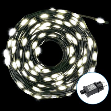 Aigostar - LED Lauko Kalėdinė girlianda 300xLED/8 funkcijos 33m IP44 šalta balta