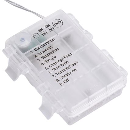 Aigostar - LED Lauko kalėdinė girlianda 300xLED/8 funkcijų 3xAA 18x0,4m IP44 daugiaspalvė