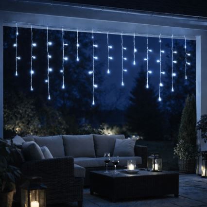 Aigostar - LED lauko kalėdinė girlianda, 300 LED, 8 režimai, 3xAA, 18x0,6 m, IP44, šaltai balta