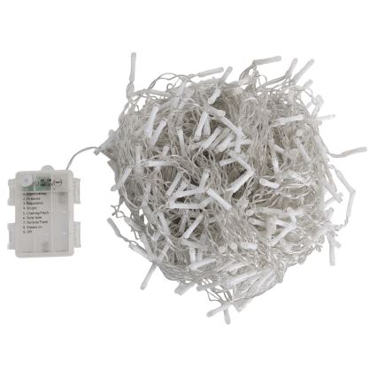 Aigostar - LED lauko kalėdinė girlianda 300xLED/8 funkcijų 3xAA 18x0,6 m IP44 šiltai balta