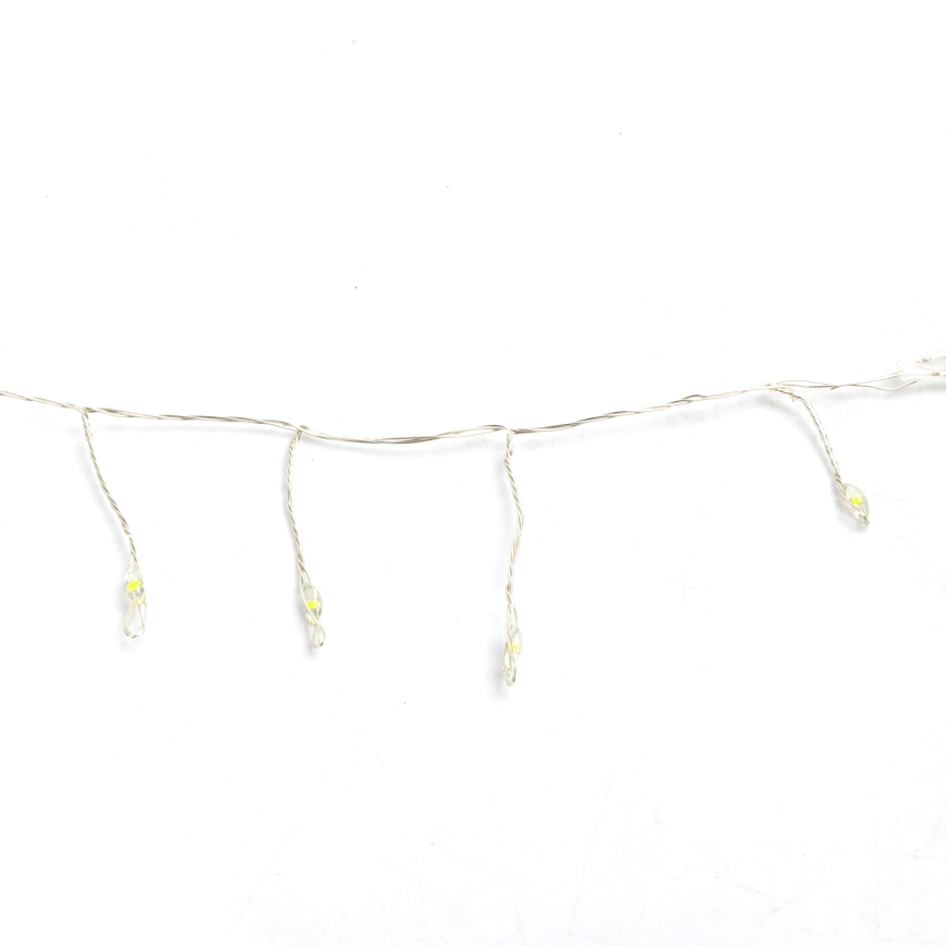 Aigostar - LED lauko kalėdinė girlianda 300 LED/8 funkcijų 3xAA 9,3 m IP44 šaltai balta