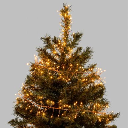 Aigostar - LED lauko kalėdinė girlianda 300xLED/8 funkcijų 3xAA 9,3m IP44 šiltai balta