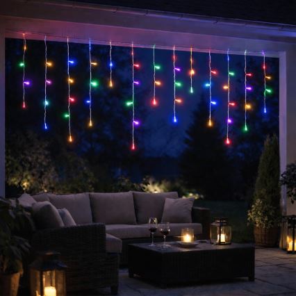 Aigostar - LED lauko kalėdinė girlianda 300xLED/8 funkcijų 3xAA 18x0,6 m IP44 daugiaspalvė