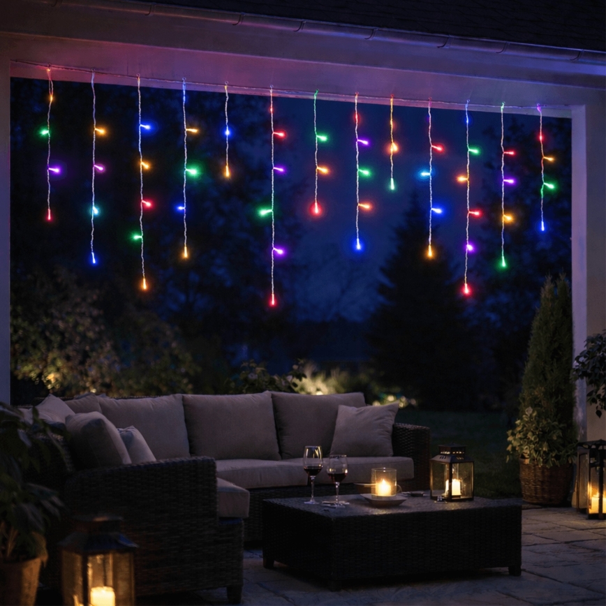 Aigostar - LED lauko kalėdinė girlianda 300xLED/8 funkcijų 3xAA 18x0,6 m IP44 daugiaspalvė