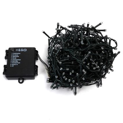 Aigostar - LED lauko kalėdinė girlianda 400 LED / 8 režimai / 4×AA / 20,3 m / IP44 / daugiaspalvė
