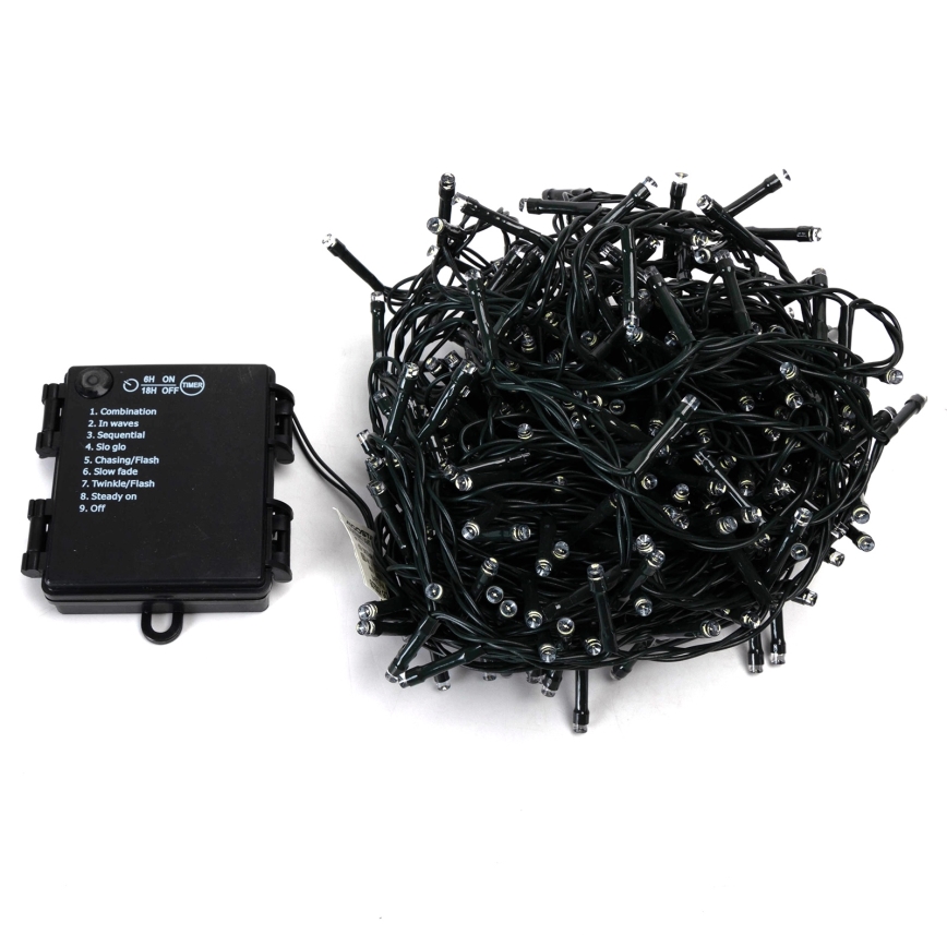 Aigostar - LED lauko kalėdinė girlianda 400xLED/8 funkcijų 4xAA 20,3 m IP44 šilta balta