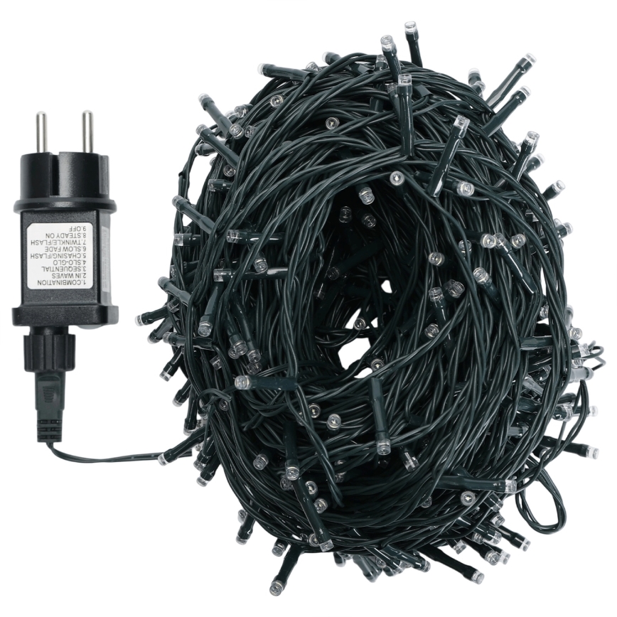 Aigostar - LED lauko kalėdinė girlianda 500 LED/8 režimų 50 m IP44 šaltai balta