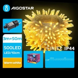 Aigostar - LED Lauko Kalėdinė girlianda 500xLED/8 funkcijos 53m IP44 šilta balta
