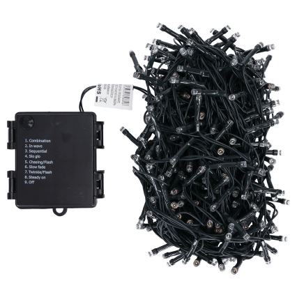 Aigostar - LED lauko kalėdinė girlianda 500xLED/8 režimų 4xAA 25,3 m IP44 daugiaspalvė