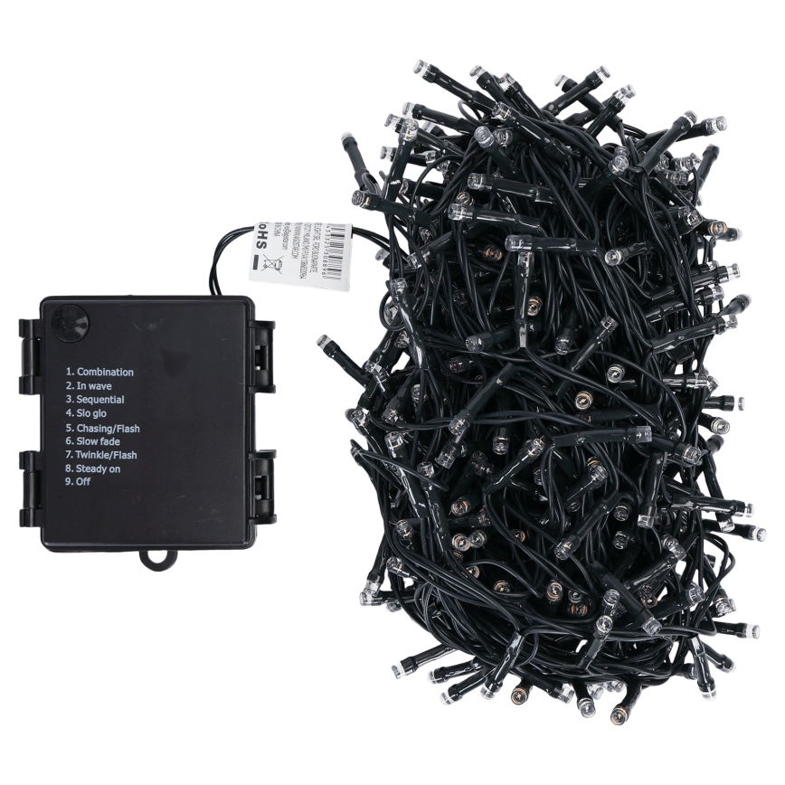 Aigostar - LED lauko kalėdinė girlianda 500xLED/8 režimų 4xAA 25,3 m IP44 daugiaspalvė