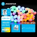 Aigostar - LED lauko kalėdinė girlianda 50xLED/3xAA/8 funkcijų 5,3 m IP44 įvairiaspalvė