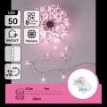 Aigostar - LED Lauko kalėdinė girlianda 50xLED/8 funkcijų 3xAA 5,3m IP44 rožinė
