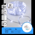 Aigostar - LED lauko kalėdinė girlianda 50xLED/8 funkcijų 3xAA 5,3m IP44 šaltai balta