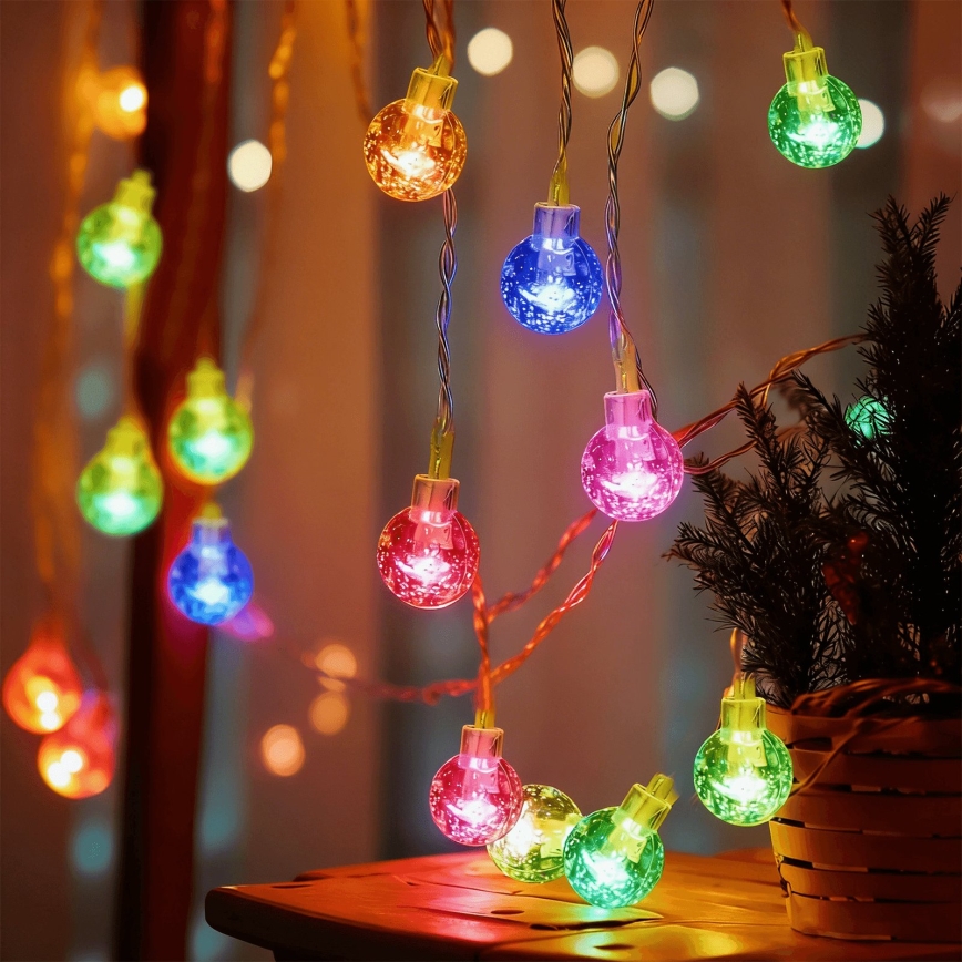 Aigostar - LED lauko kalėdinė girlianda 50xLED/8 funkcijų 8m IP44 įvairiaspalvė