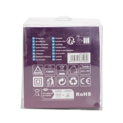 Aigostar - LED lauko kalėdinė girlianda 50xLED/8 režimų 8 m IP44 šiltai balta