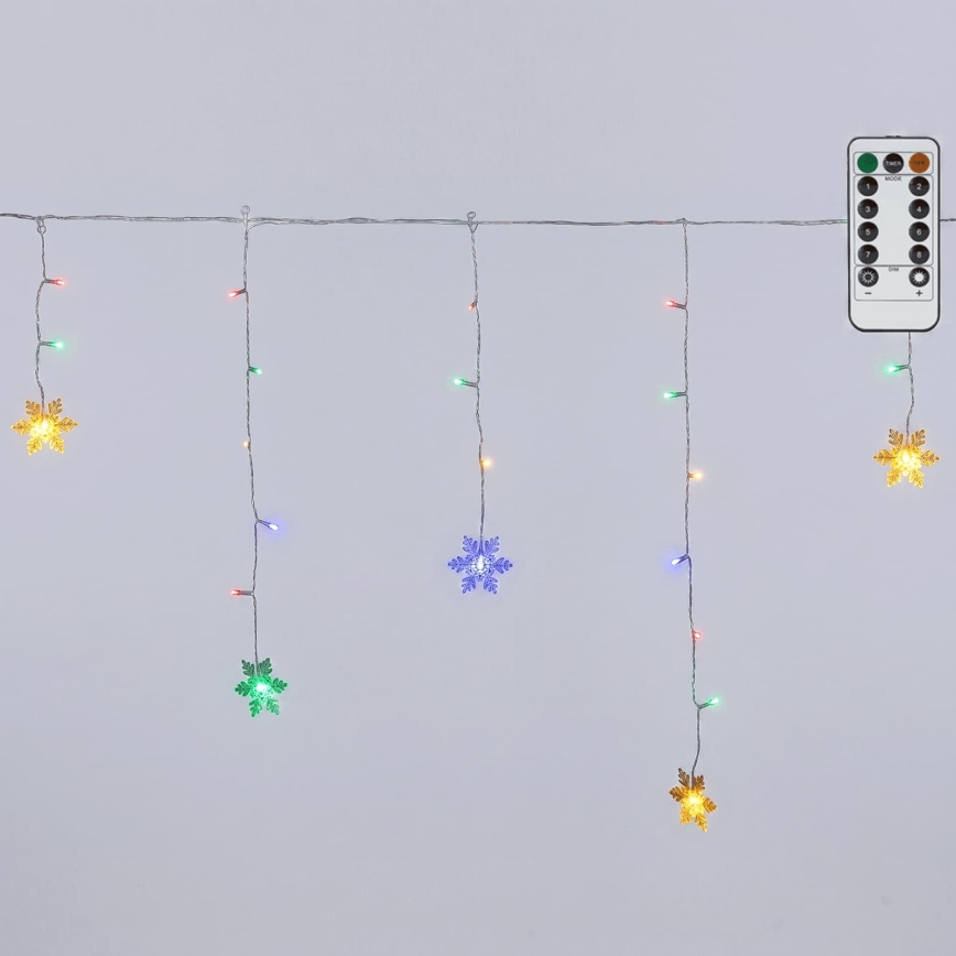 Aigostar - LED su reguliuojamu ryškumu lauko kalėdinė girlianda 60xLED/8 funkcijų 6x0,7 m IP44 daugiaspalvė + nuotolinis valdymas