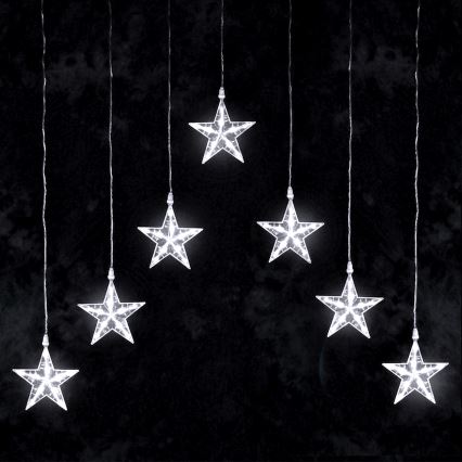 Aigostar - LED lauko kalėdinė girlianda 70xLED 1,2x1m IP44 šaltai balta žvaigždės