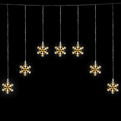 Aigostar - LED lauko kalėdinė girlianda 84xLED/8 funkcijų 1,2x1m IP44 šiltai balta snaigės