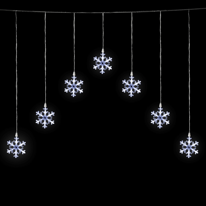 Aigostar - LED lauko kalėdinė girlianda 84xLED/8 funkcijų 1,2x1m IP44 šaltai balta snaigės