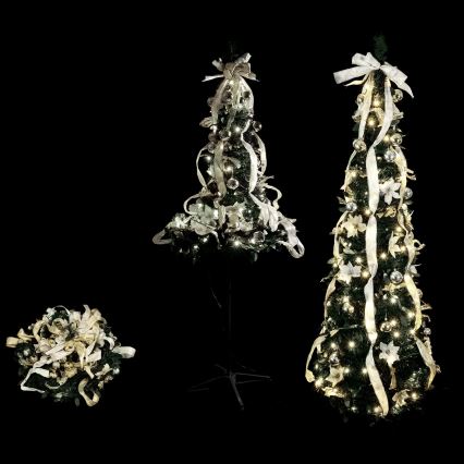 Aigostar - LED lauko kalėdinė eglutė 100 LED 1,5 m IP44 balta/auksinė, šaltai balta