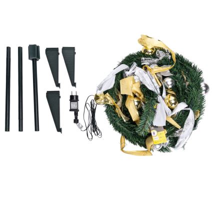 Aigostar - LED lauko kalėdinė eglutė, 80 LED, 1,2 m, IP44, balta/auksinė, šiltai balta