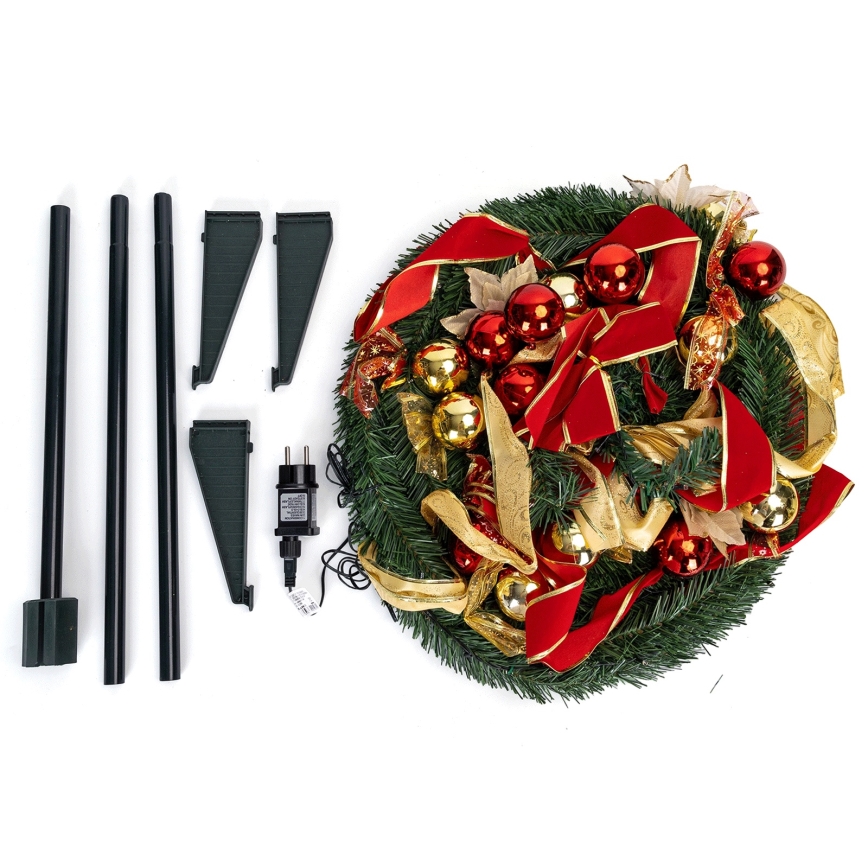 Aigostar - Lauko LED Kalėdų eglutė 100xLED 1,5m IP44 raudona/auksinė šilta balta