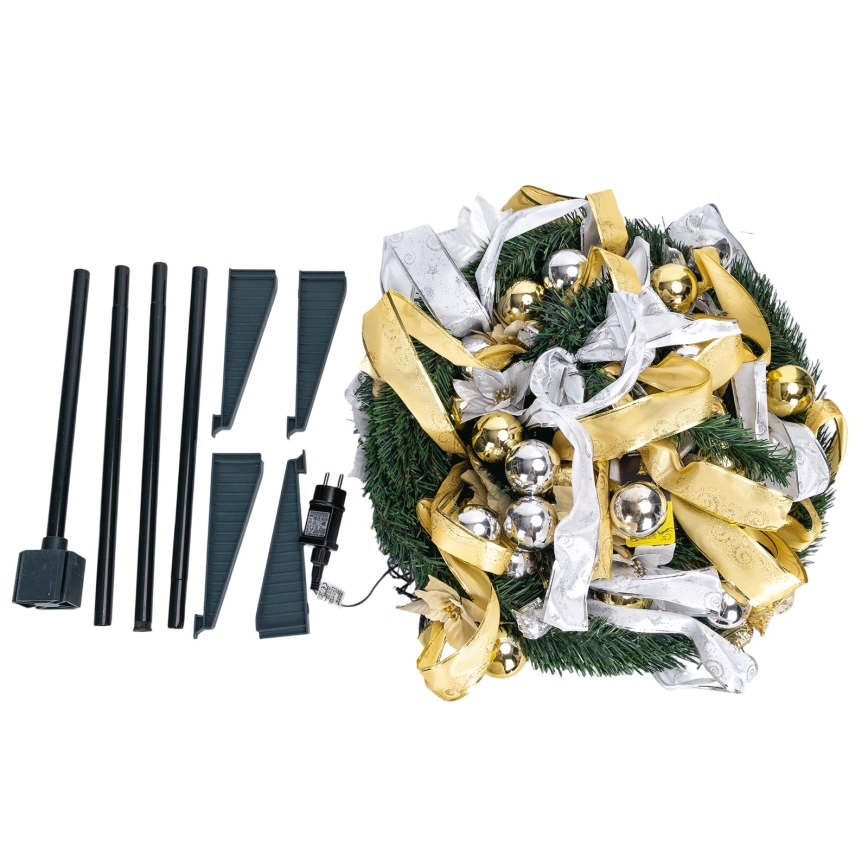 Aigostar - LED lauko kalėdinė eglutė 150 LED 1,8 m IP44 balta/auksinė, šiltai balta šviesa