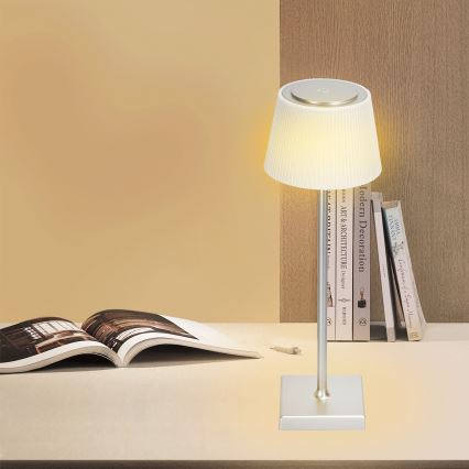 Aigostar - LED Pritemdoma įkraunama lauko lempa LED/4W/5V 3600mAh balta/matinis chromas IP54
