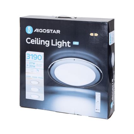 Aigostar - LED pritemdomas lubinis šviestuvas/30W/230V 2700-6500K, 42,9 cm chromas + nuotolinis valdymas