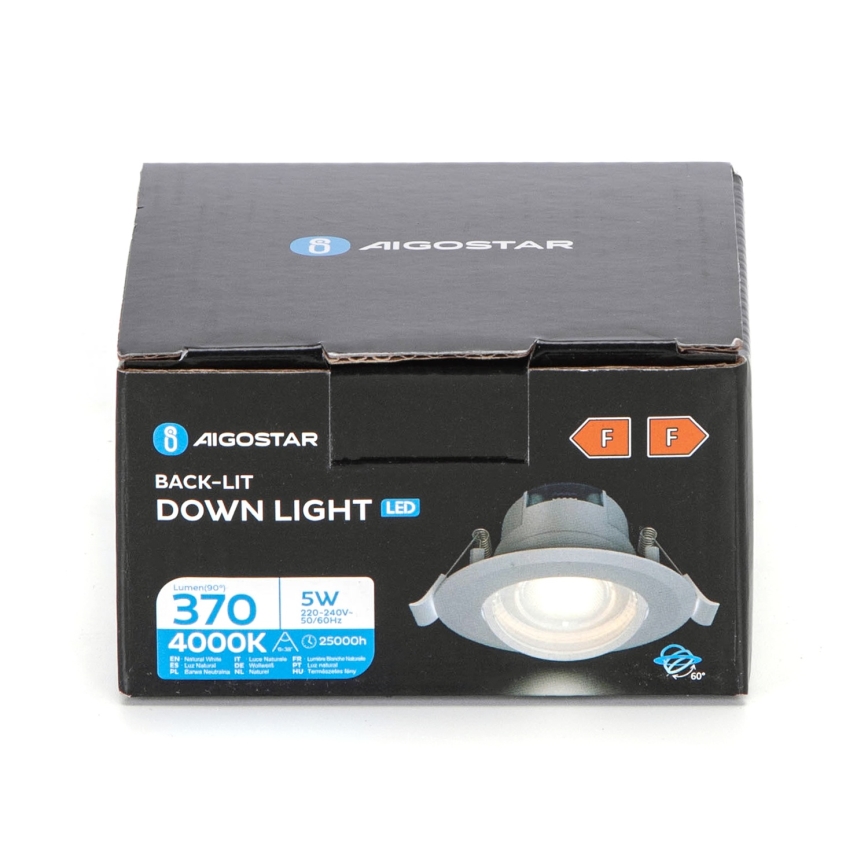 Aigostar - LED lubiniai šviestuvai LED/5W/230V 4000K, 8,5 cm baltas