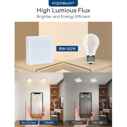 Aigostar - LED lubinis paviršinis šviestuvas LED/18W/230V 4000K 22,6x22,6 cm balta