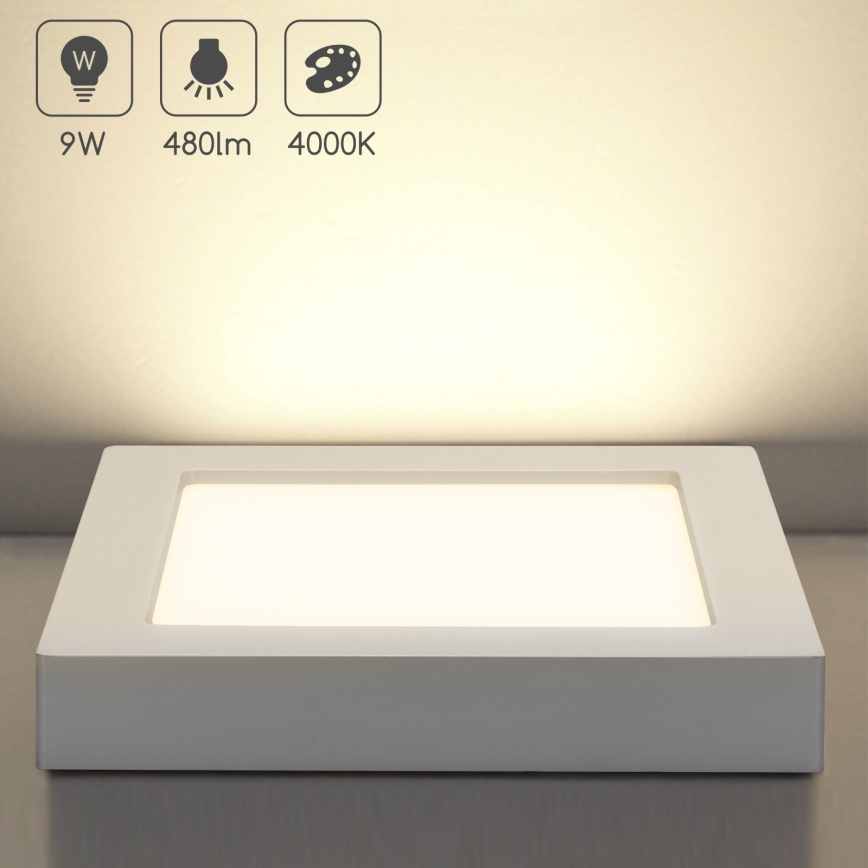Aigostar - LED lubinis paviršinis šviestuvas LED/9W/230V 4000K 12,2x12,2 cm baltas