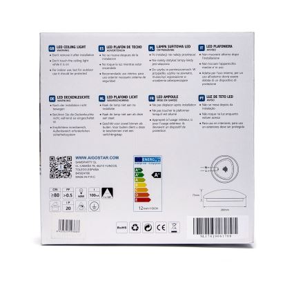 Aigostar - LED lubinis šviestuvas LED/12W/230V 3000K skersmuo 28 cm