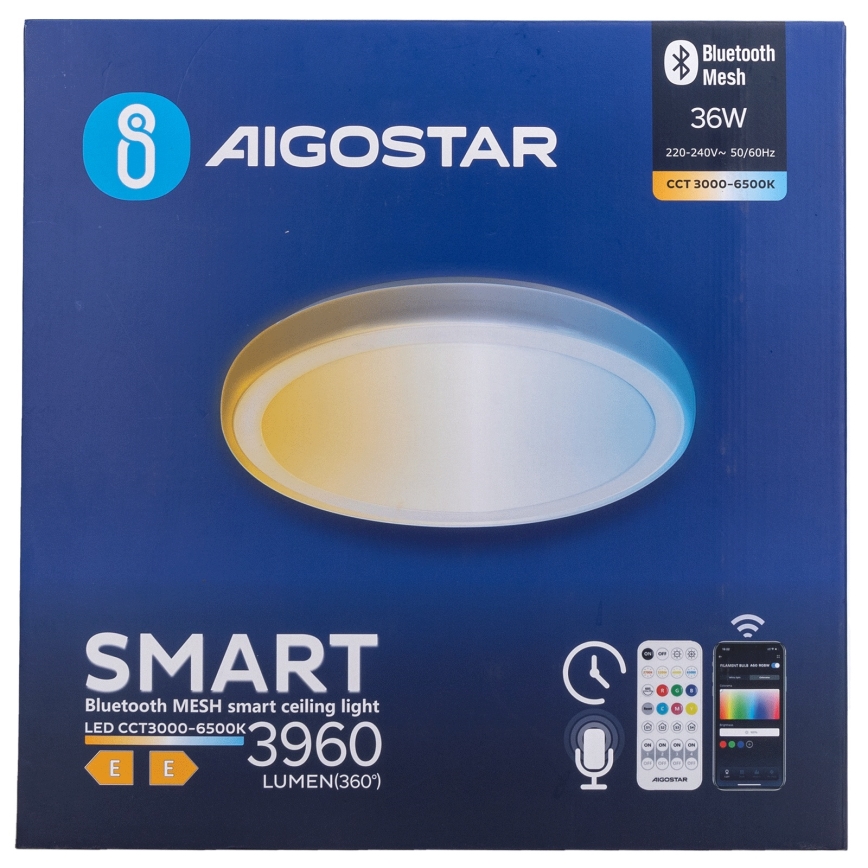 Aigostar - dimeriuojamas LED lubinis šviestuvas MESH LED/36W/230V 3000-6500K skersmuo 49,5 cm + nuotolinis valdymas