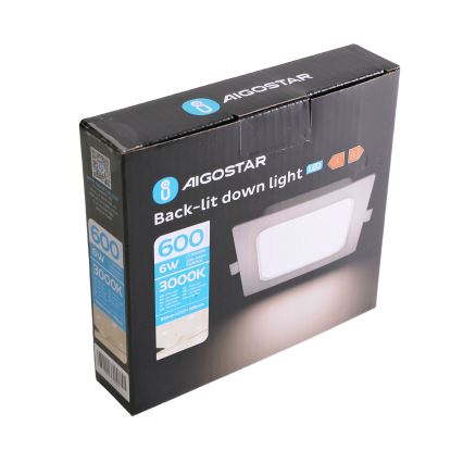 Aigostar - LED Lubinis šviestuvas LED/6W/230V 3000K 12x12 cm baltas