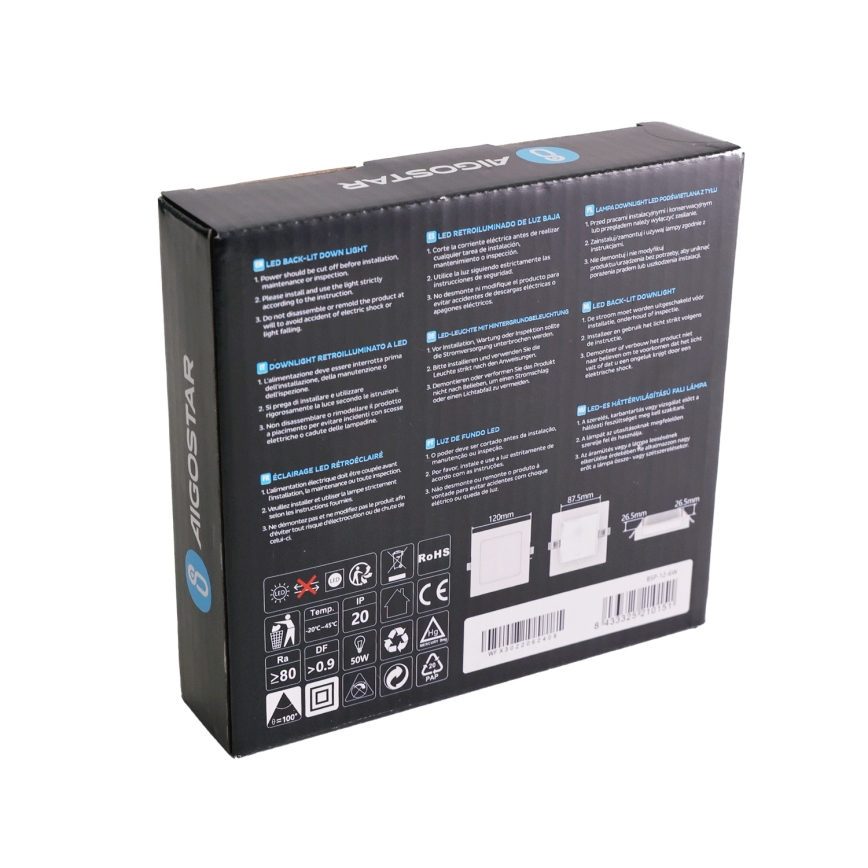 Aigostar - LED Lubinis šviestuvas LED/6W/230V 3000K 12x12 cm baltas