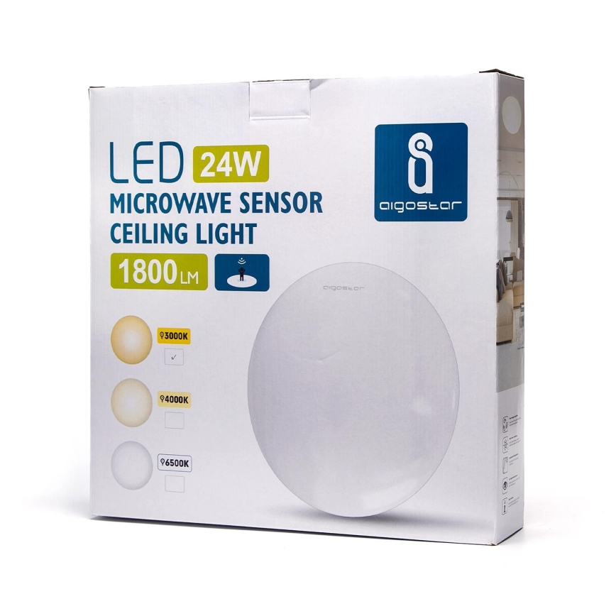 Aigostar - LED Lubinis šviestuvas su jutikliu LED/24W/230V 3000K
