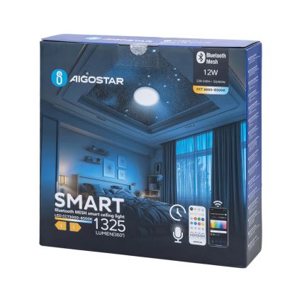 Aigostar - LED pritemdomas lubinis vonios šviestuvas MESH Išmanus LED/12W/230V 3000-6500K IP44 + nuotolinio valdymo pultas