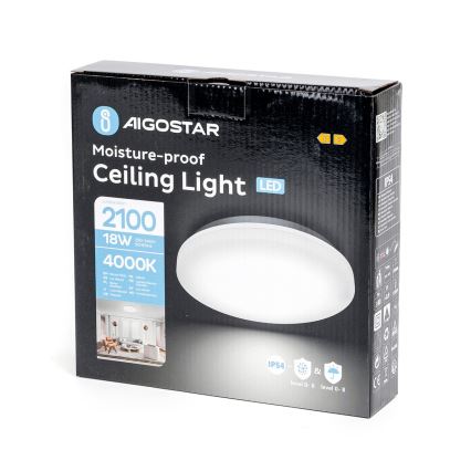 Aigostar - LED lubinis vonios šviestuvas LED/18W/230V 4000K IP54