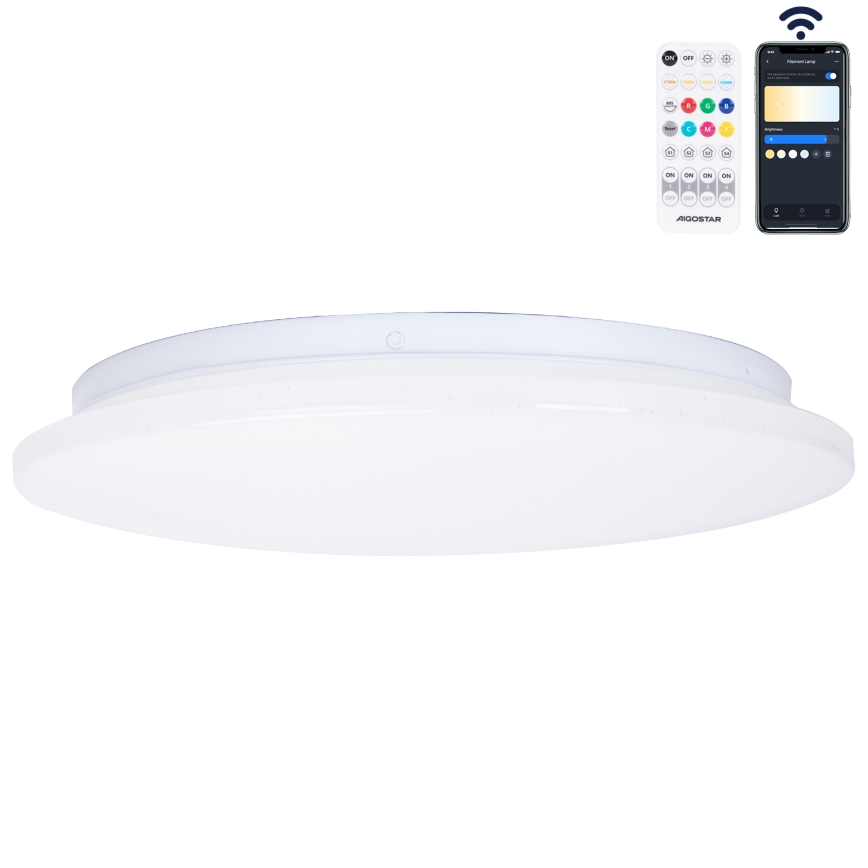 Aigostar - LED pritemdomas lubinis vonios šviestuvas MESH Išmanus LED/18W/230V 3000-65000K IP44 + nuotolinio valdymo pultas