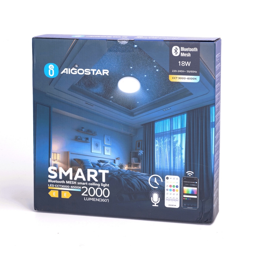 Aigostar - LED pritemdomas lubinis vonios šviestuvas MESH Išmanus LED/18W/230V 3000-65000K IP44 + nuotolinio valdymo pultas